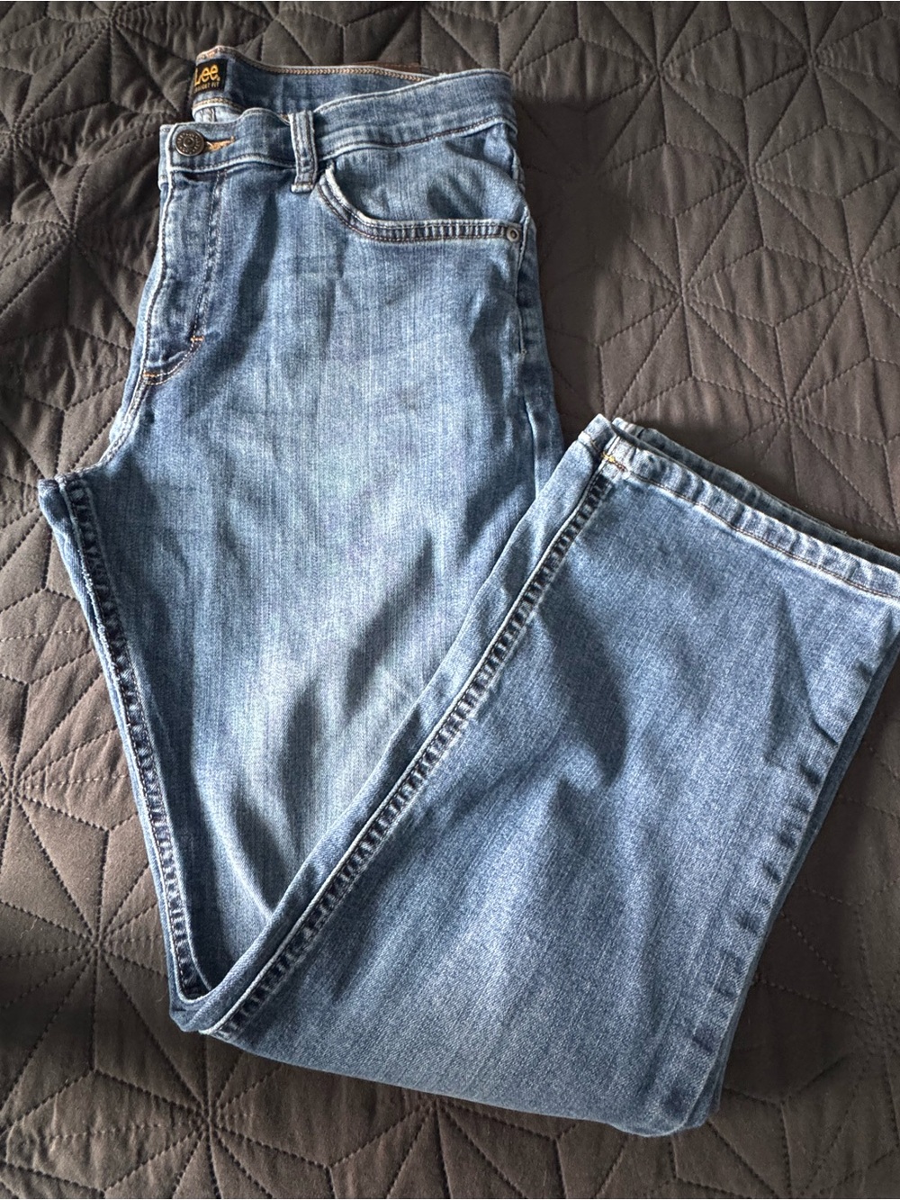 Lee Classic Straight-Leg Jeans in Light Blue Wash